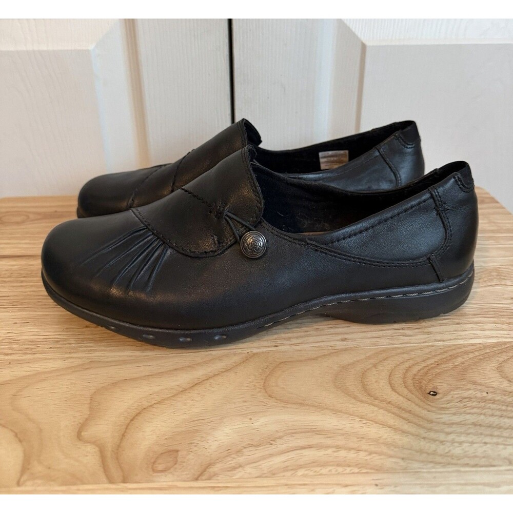 Cobb Hill Paulette Shoes Womens Size 10 Black Leather Slip On Comfort Flats